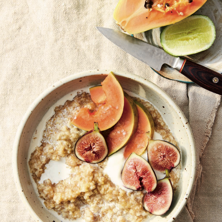 Millet and Amaranth Porridge with Figs and Papaya