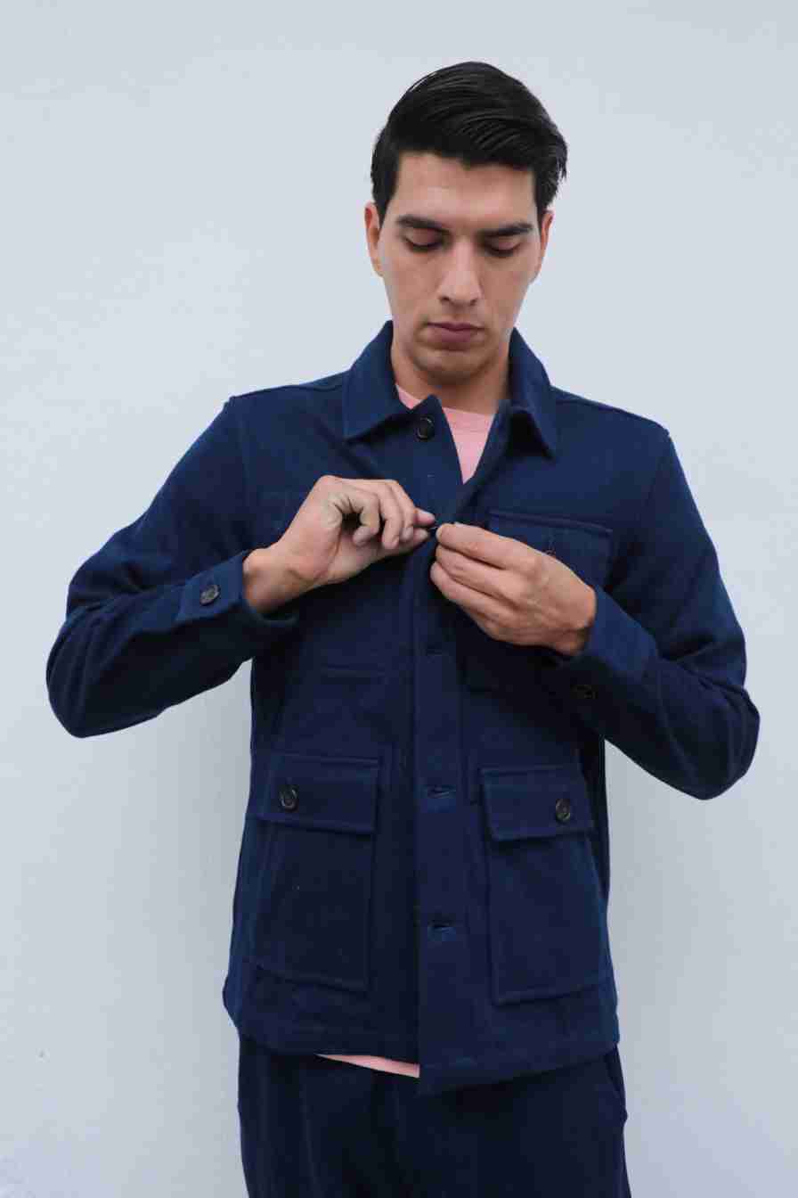 Akash Chore Coat Cotton Denim in Indigo