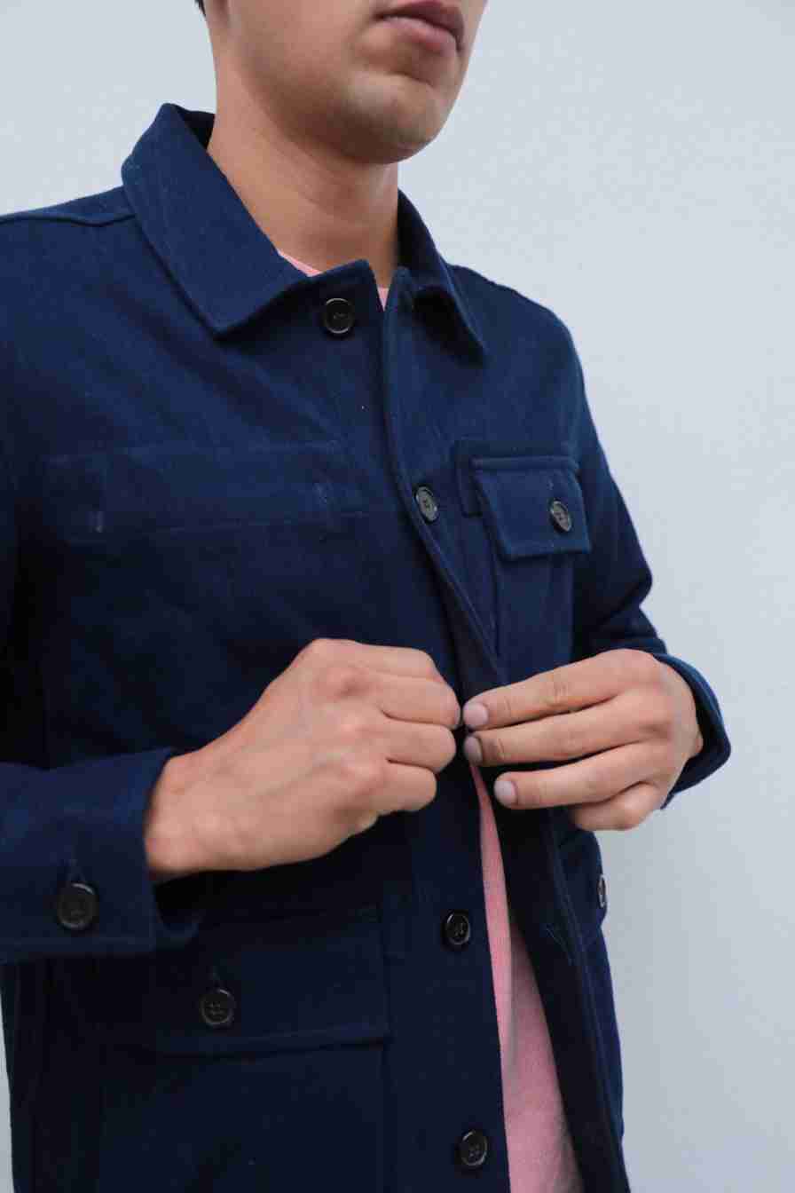 Akash Chore Coat Cotton Denim in Indigo