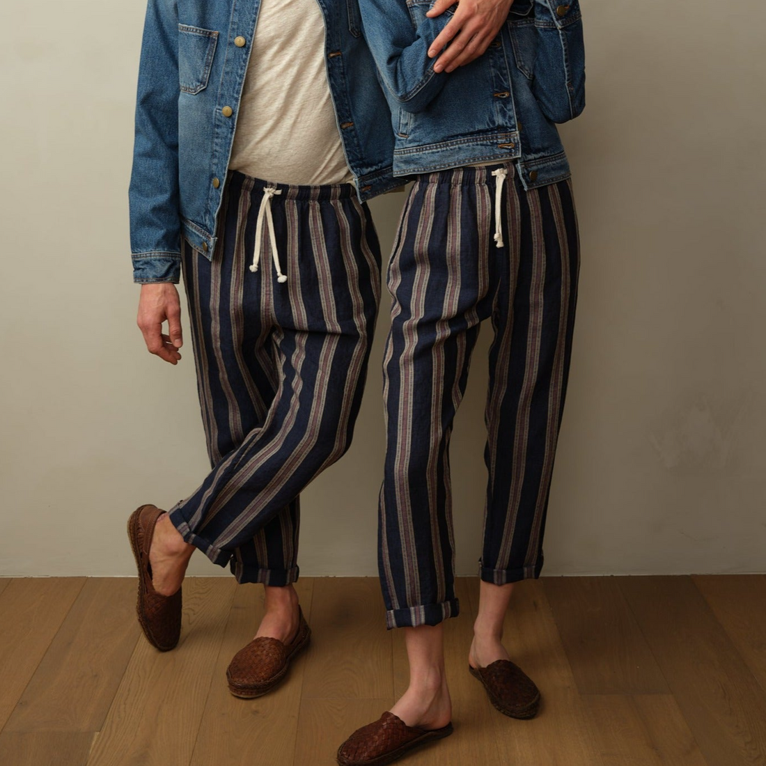 Bali Drawstring Embroidered Linen Pant