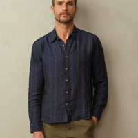 Men's Accord Embroidered Linen Shirt