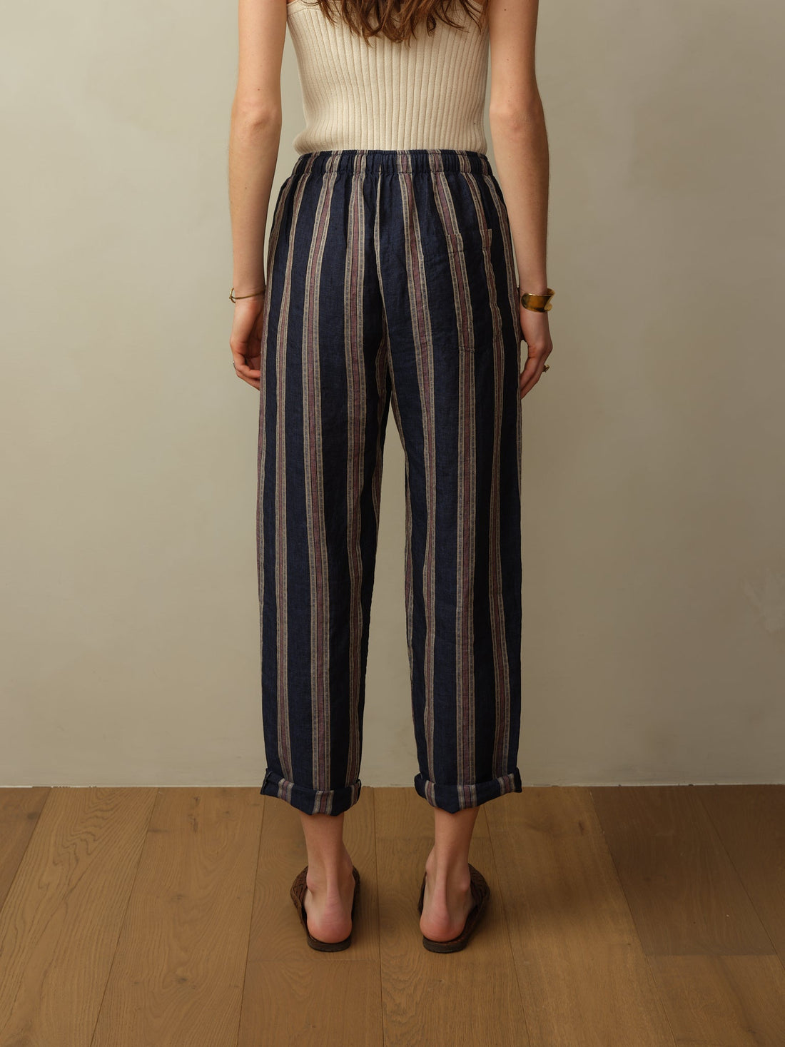 Bali Drawstring Embroidered Linen Pant