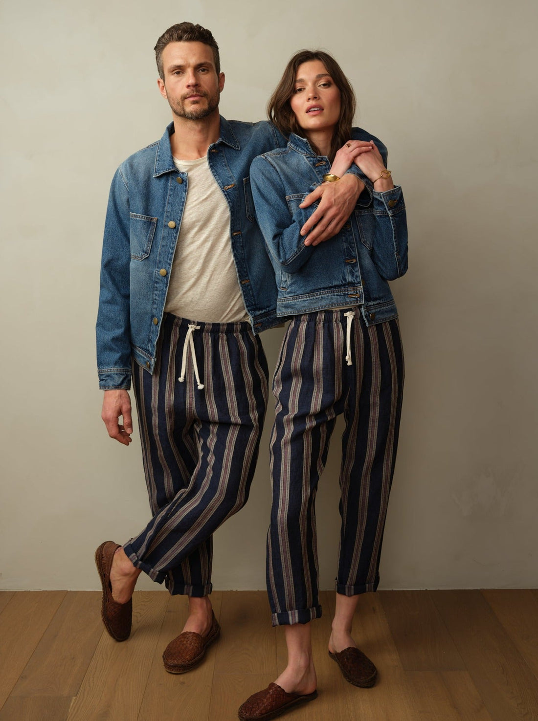 Bali Drawstring Embroidered Linen Pant