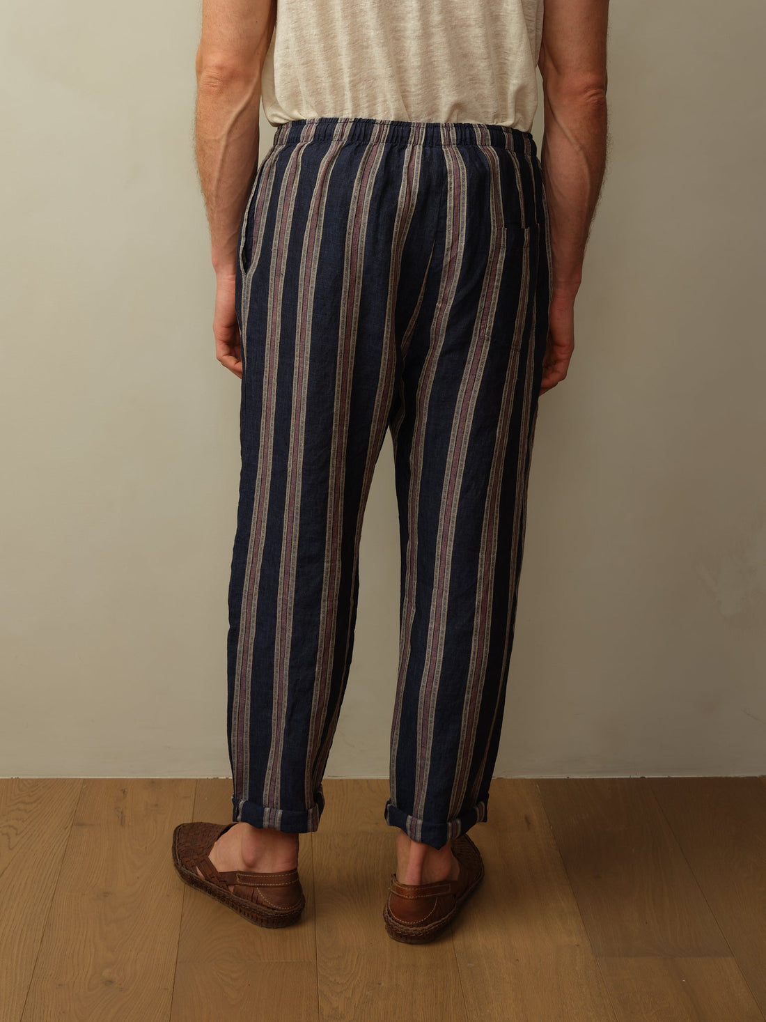 Bali Drawstring Embroidered Linen Pant