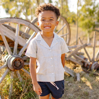 Dylan Camp Shirt - Driftwood Stripe