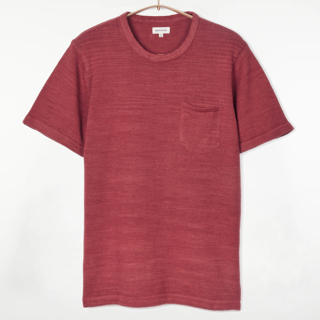 Azad S/S Pocket Flat Knitted Tee Pomegranate