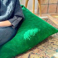 Velvet Quilted Bean Bag Chair with Beans