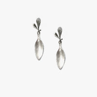Long Leaf Earrings - Silver