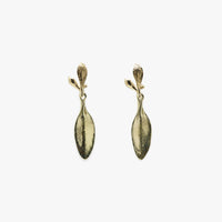 Long Leaf Earrings - Yellow Bronze