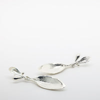 Long Leaf Earrings - Silver