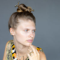 Slide Hair Stick - Yellow Bronze