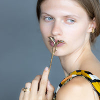 Slide Hair Stick - Yellow Bronze