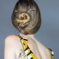 Slide Hair Stick - Yellow Bronze