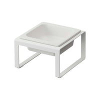 Single Pet Food Bowl - Tall - Steel + Ceramic