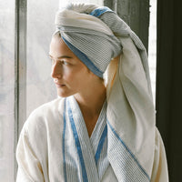 Ivory Blue Tribeca Short Bathrobe