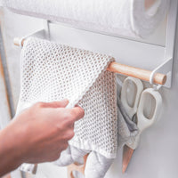 Magnetic Kitchen Organizer - Steel + Wood