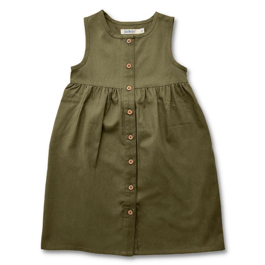Organic Girls Jo Dress - Dark Olive 10 y Organic Girls Jo Dress - Dark Olive 10 y