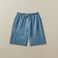 Wharf Short in Patchwork Denim