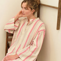 Pink Ivory Montauk Long Sleeve Maxi Kaftan