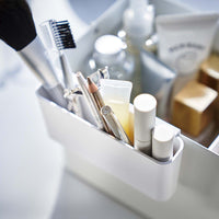 Makeup Organizer with Mirror - Steel + Wood