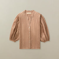 Edith Blouse in Linen Jacquard