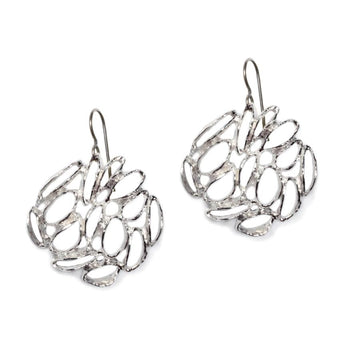 Banksia Medallion Earrings - Silver