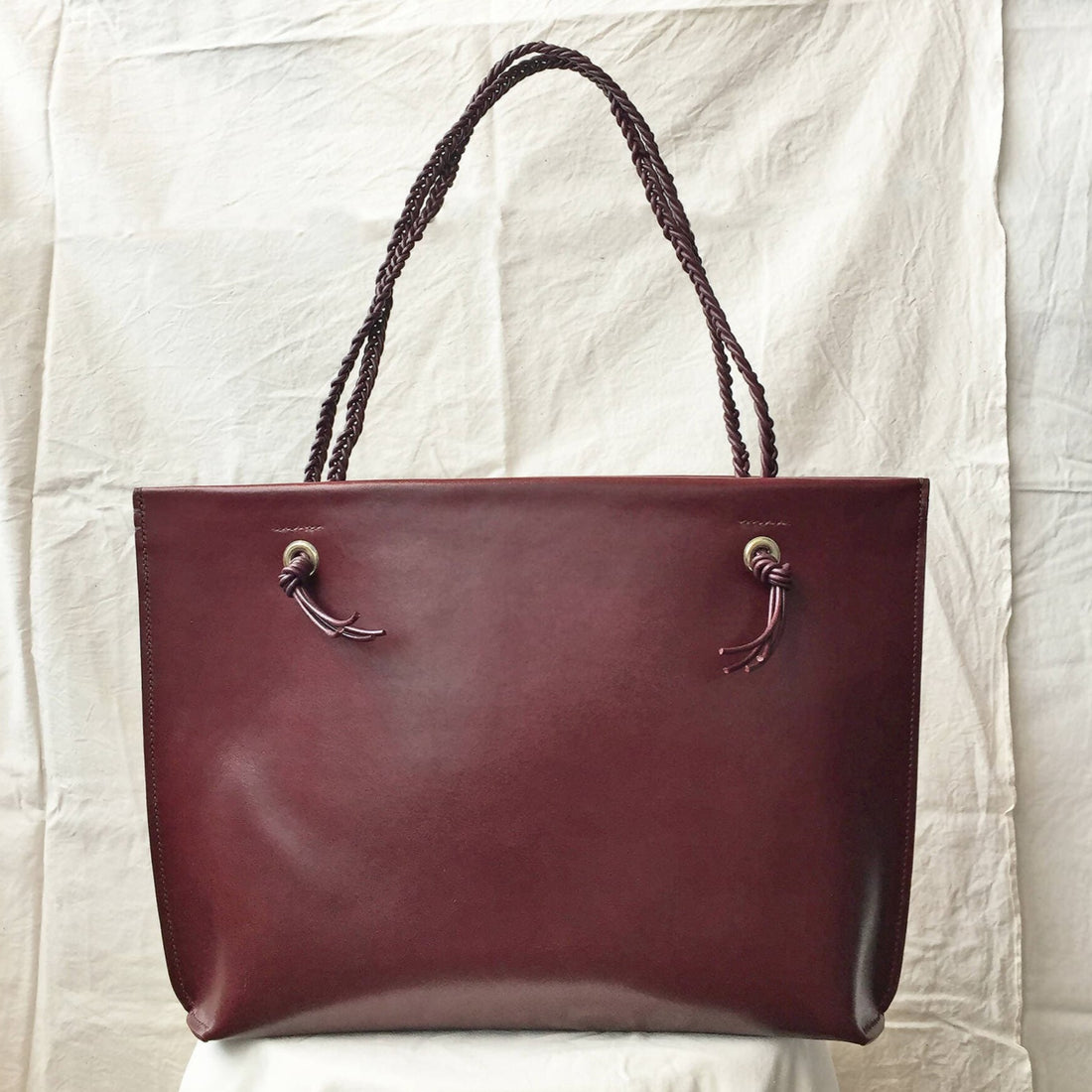 Keir Braided Tote Oxblood