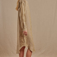 Women's Striped Montauk Shirt Dress in Linen - Final Sale