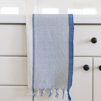 Ivory Blue Tribeca Hand Towel