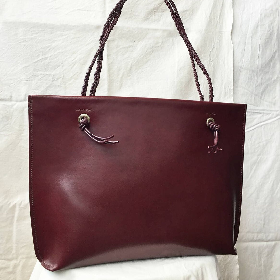 Keir Braided Tote Oxblood