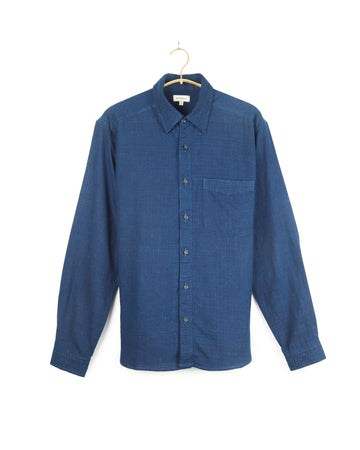 Neil Long Sleeves Shirt Cotton Kora in Dark Indigo
