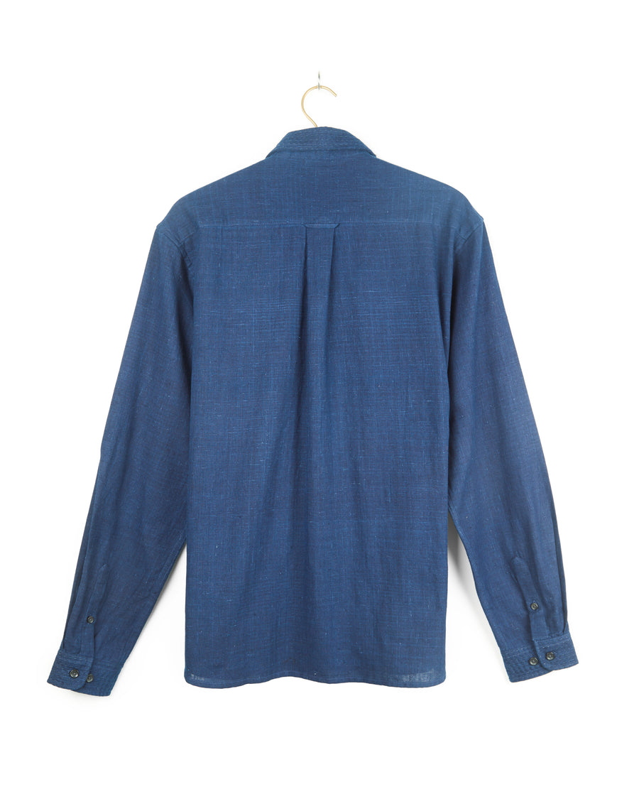 Neil Long Sleeves Shirt Cotton Kora in Dark Indigo