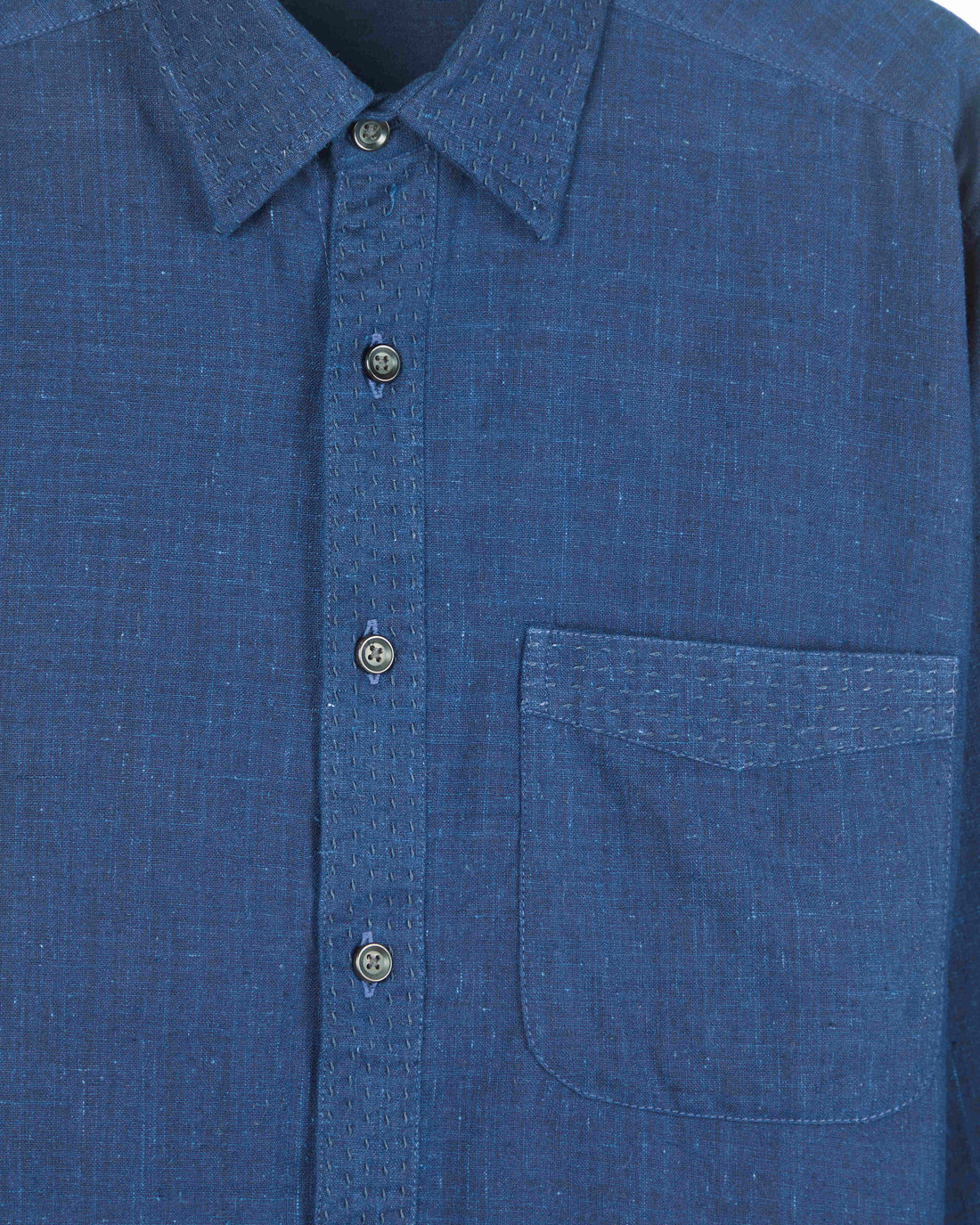 Neil Long Sleeves Shirt Cotton Kora in Dark Indigo