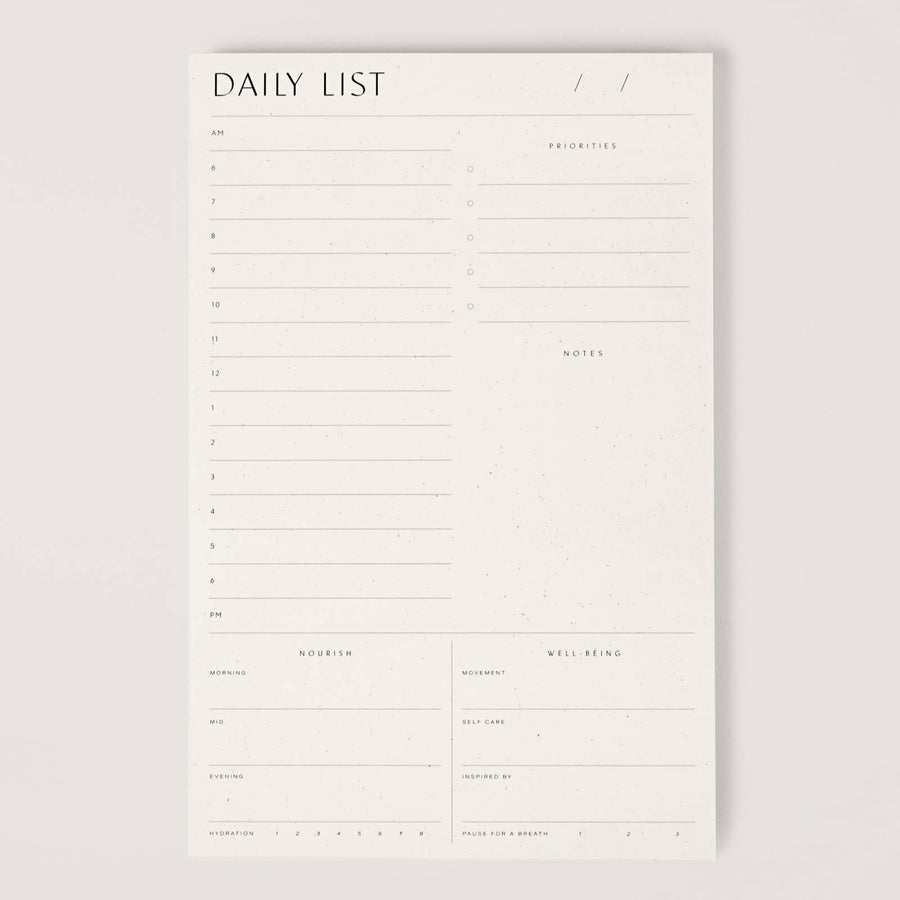 Daily List Planner Pad