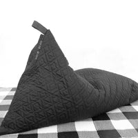 Denim Quilted Bean Bag Chair with Beans