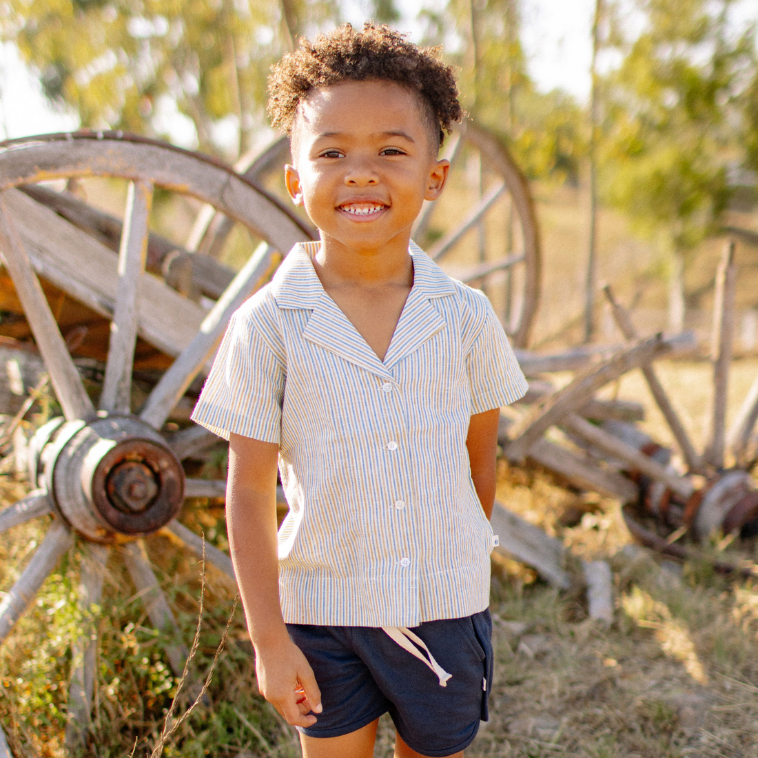 Dylan Camp Shirt - Driftwood Stripe