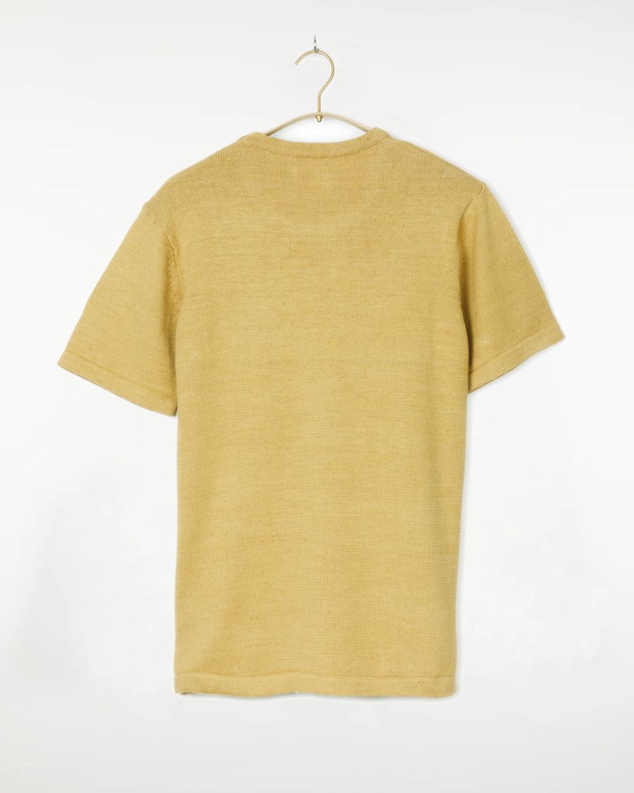 Azad S/S Pocket Flat Knitted Tee Yellow