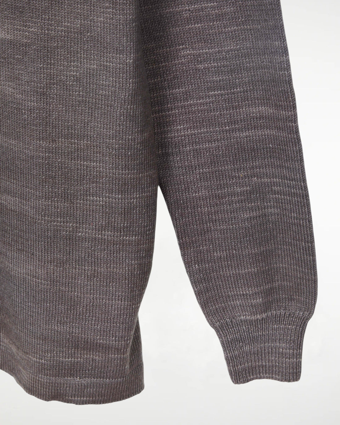 Madhur Johnny Collar Flat Knit Sweater Charcoal