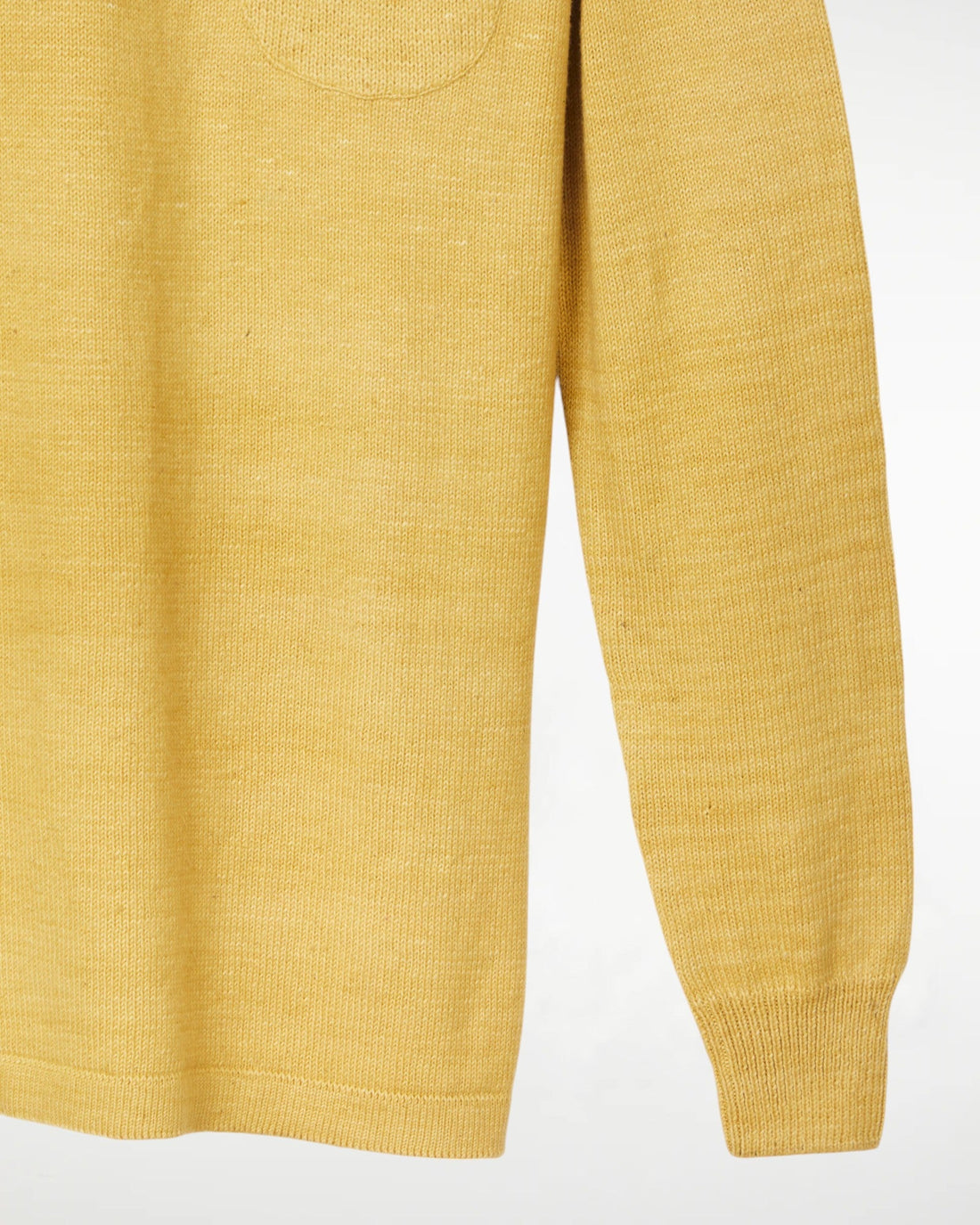 Madhur Johnny Collar Flat Knit Sweater Yellow