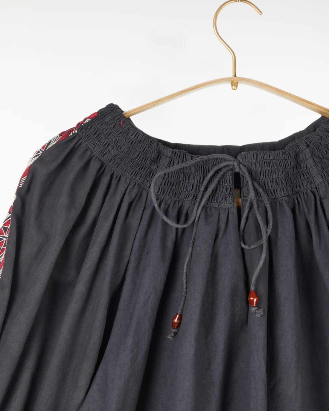 Priti Top Muslin Black with Embroidery