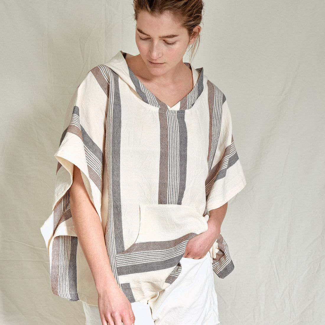 Brown Cream Nomad Poncho