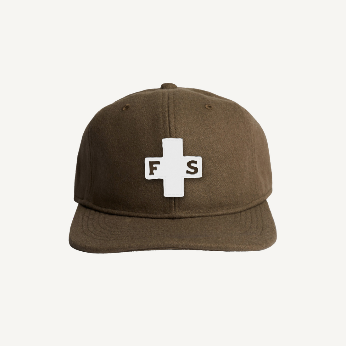 F+S Hat in Walnut with White Felt