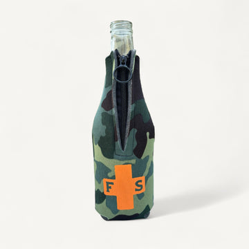 Field + Supply Bottle Koozie in Camo & Orange