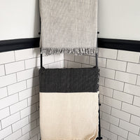 Charcoal and Ivory Kilim Throw