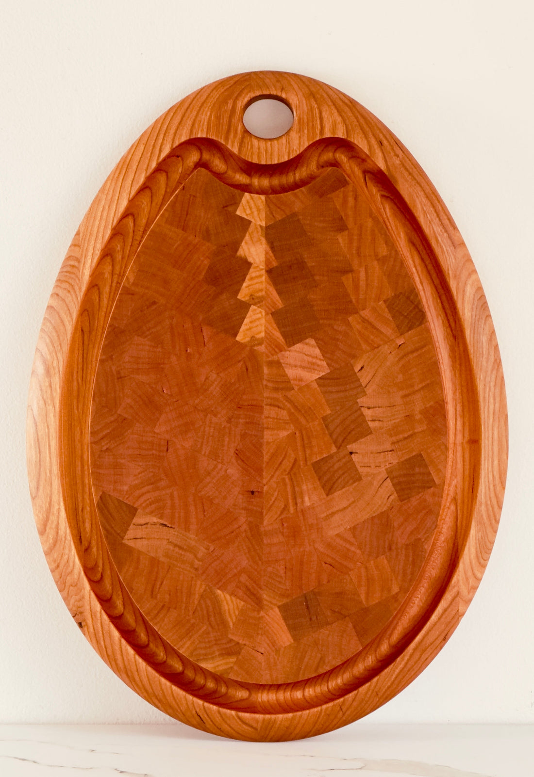 End Grain Deep Juice Groove Small Egg Carving Board- Limited Edition