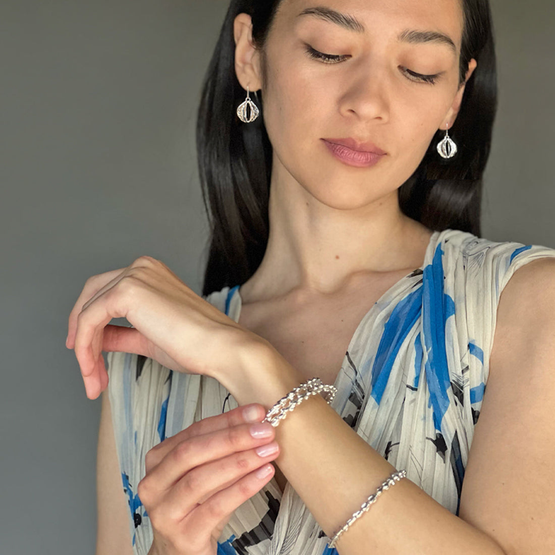 Lantern Earrings - Silver