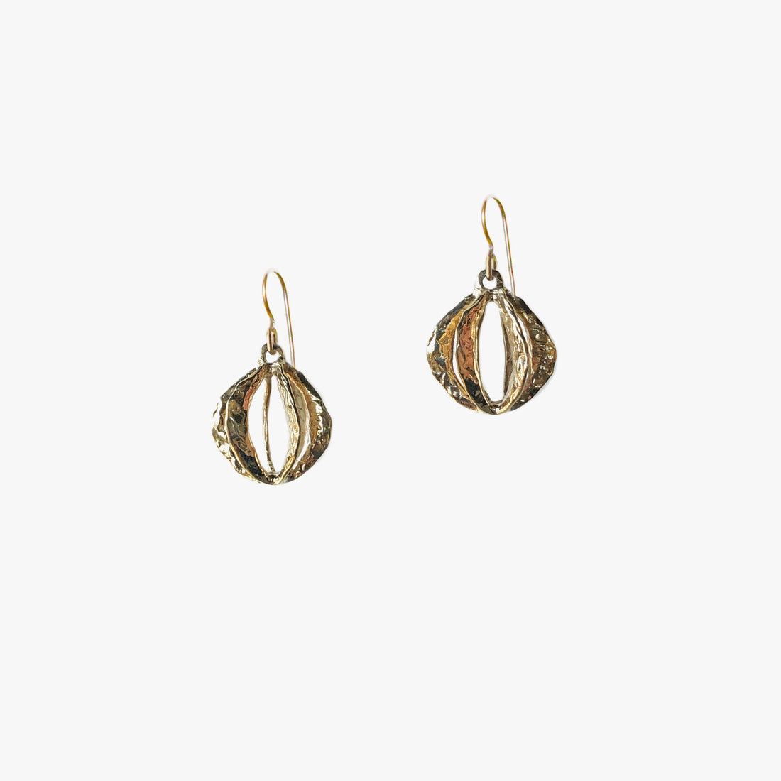 Lantern Earrings - Yellow Bronze