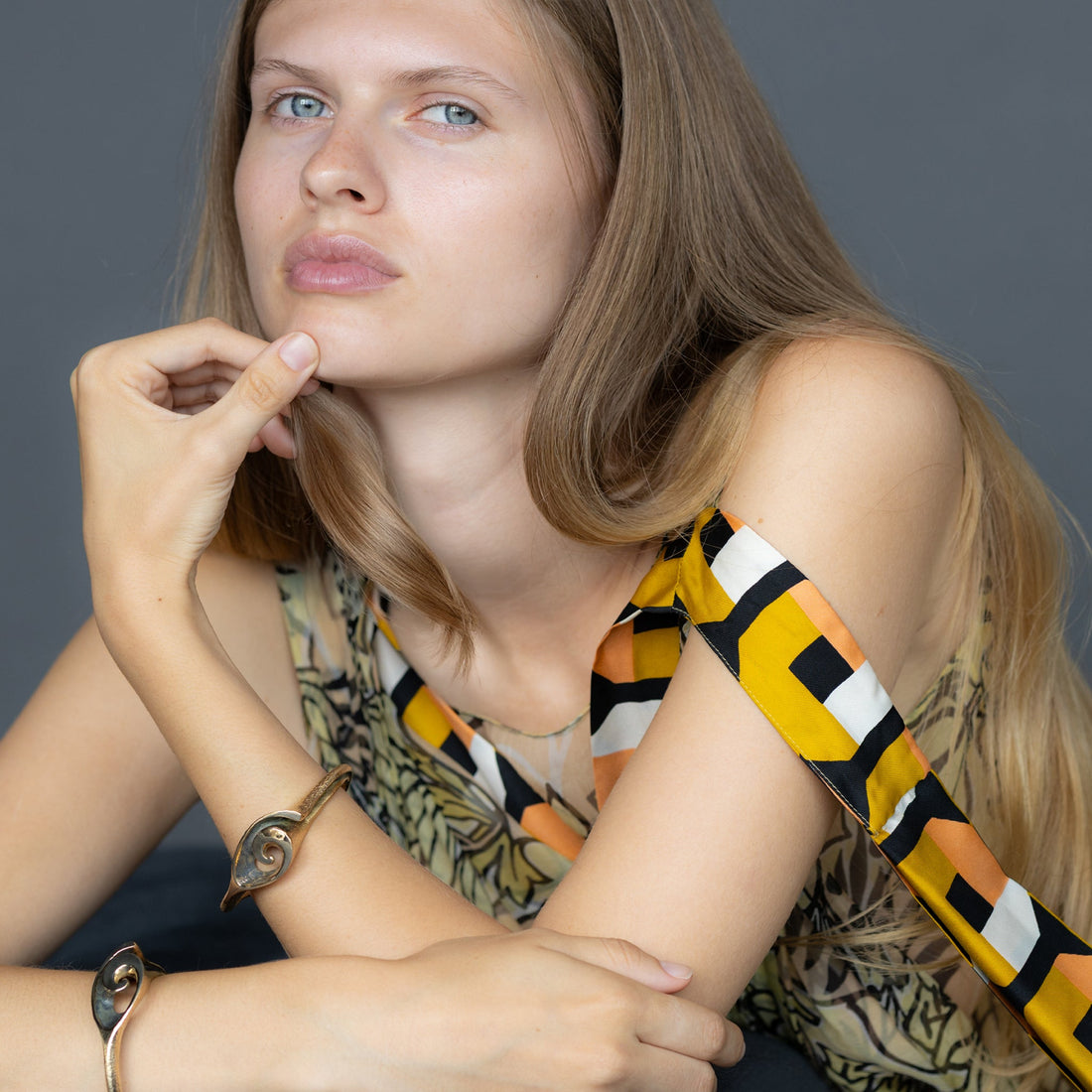 Slide Cuff Bracelet - Yellow Bronze