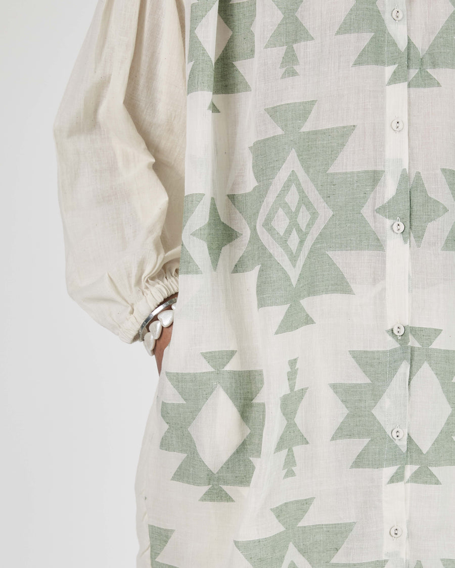 Samira Tunic in Jamdani Sage