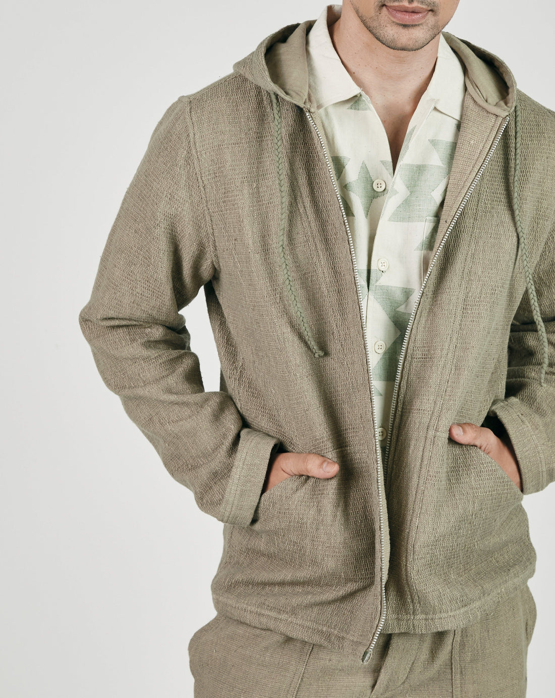 Isaac Hoodie in Honeycomb Sage